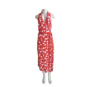New w Tags, Diane Von Furstenberg for Target Ginkgo Cherry Tomato Wrap Dress L
